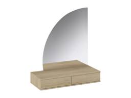 Vente-unique Wall-Mounted Dressing Table With LED Mirror - 2 Drawers - Colour: in Light Oak - thumbnail 4