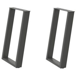 Berkfield Home vidXL Dining Table Legs U-Shaped 2 pcs Anthracite 50x(72-73) cm Steel in Black - thumbnail 2