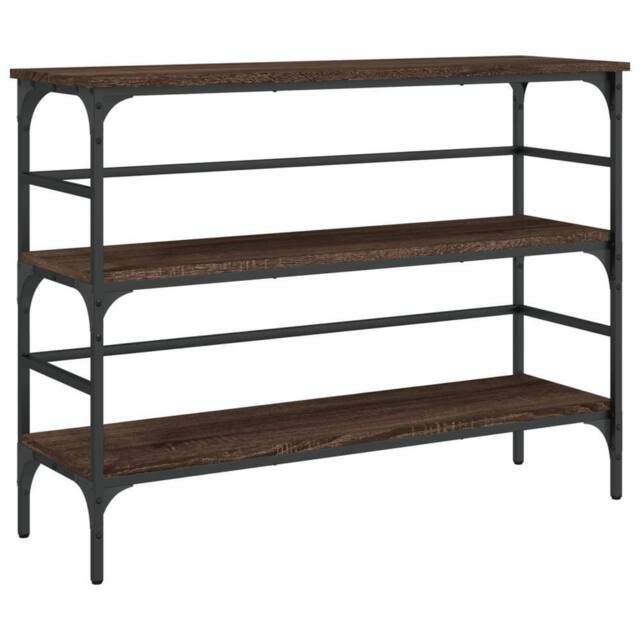 Berkfield Home Console Table Brown Oak 100x32x75 cm Engineered Wood - Size: 100 x 32 x 75 cm - image 1