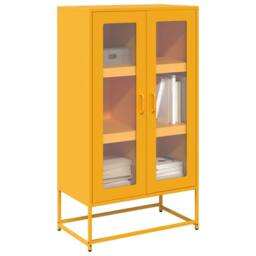 Berkfield Home Highboard Mustard Yellow 68x39x123 cm Steel - Size: 68 x 39 x 123 cm