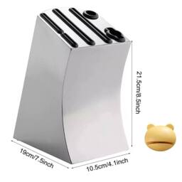 VOGREX Stainless Steel Knife Block Set with Organizer，without knife in Silver - thumbnail 2