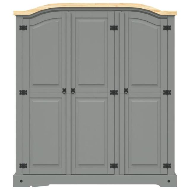 Berkfield Home Wardrobe Mexican Pine Corona Range 3 Doors Grey - image 1