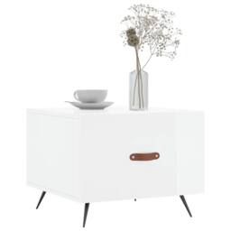 Berkfield Home Coffee Table High Gloss White 50x50x40 cm Engineered Wood - Size: 50 x 50 x 40 cm - thumbnail 3