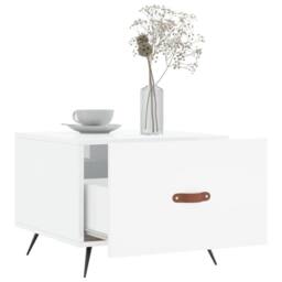 Berkfield Home Coffee Table High Gloss White 50x50x40 cm Engineered Wood - Size: 50 x 50 x 40 cm - thumbnail 4