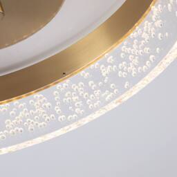 NIVOR 20W LED Ceiling Light Gold Clear Seeded Acrylic Lampshade Round Lamp - thumbnail 9