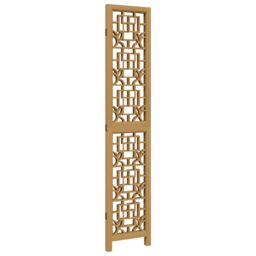 Berkfield Home Room Divider 3 Panels Brown Solid Wood Paulownia - thumbnail 5