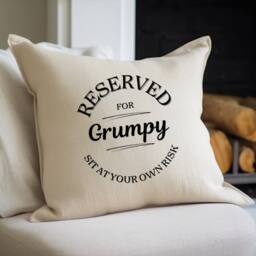 Aye Do Gifts Reserved for Grumpy Cushion Gift in Beige - Size: 40 cm x 40 cm - thumbnail 1