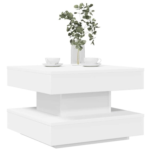 Berkfield Home Coffee Table 360-Degree Rotatable White 50x50x34.5 cm - image 1