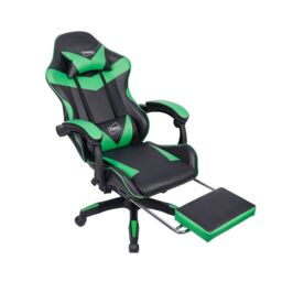 Neo Foot Turbo Massage Leather Recliner PC Gaming Chair with Footrest in Green - thumbnail 6