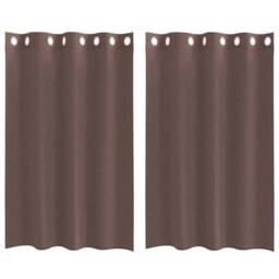 Berkfield Home Voile Curtains with Grommets 2 pcs Brown 140x175 cm