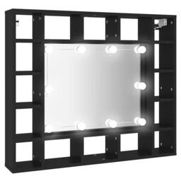 Berkfield Home LED Mirror Cabinet Black 91x15x76.5 cm - thumbnail 2