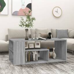 Berkfield Home Modern Coffee Table Grey Sonoma 100x50x40 cm Engineered Wood - Size: 100 x 50 x 40 cm - thumbnail 2