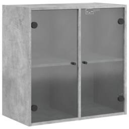 Berkfield Home Wall Cabinet with Glass Doors Concrete Grey 68x37x68.5 cm - thumbnail 3