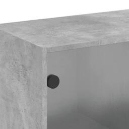 Berkfield Home Wall Cabinet with Glass Doors Concrete Grey 68x37x68.5 cm - thumbnail 9