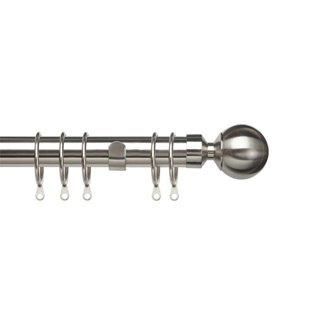 New Edge Blinds Extendable Metal Curtain Poles in Silver - Size: 120 cm - image 1