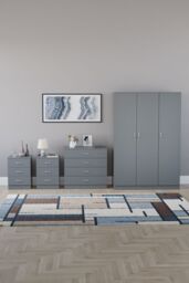 Home Discount Vida Designs 4Pc Bedroom Set 2x3Drawer Bedside, 4Drawer, 3 Dr Wardrobe in Grey - thumbnail 4