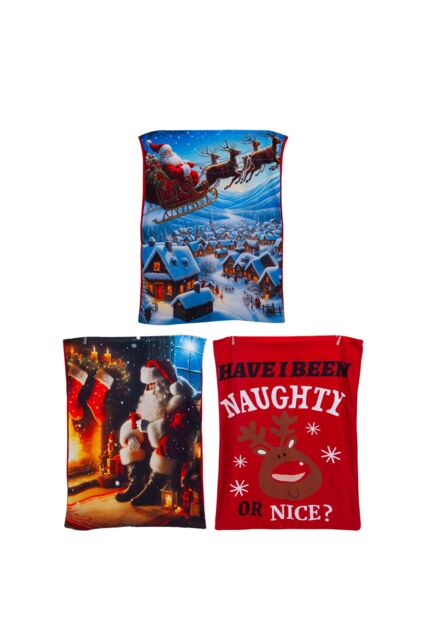 VFM e-Store Christmas Santa Sack 1 x Varied Design 50cm x 70cm Christmas Themed - Size: 50 cm x 70 cm - image 1