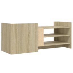 Berkfield Home TV Cabinet Sonoma Oak 100x35x40 cm Engineered Wood in Brown - Size: 100 x 35 x 40 cm - thumbnail 6