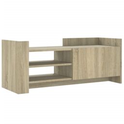 Berkfield Home TV Cabinet Sonoma Oak 100x35x40 cm Engineered Wood in Brown - Size: 100 x 35 x 40 cm - thumbnail 2
