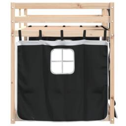 Berkfield Home Bunk Bed without Mattress White&Black 90x190 cm Single Solid Wood Pine in Black - thumbnail 5