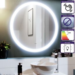 Nes Home Round Motion Sensor Bathroom LED Mirror Demister Anti-fog 700mm in Silver - thumbnail 2