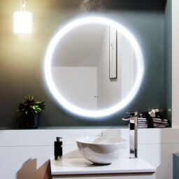 Nes Home Round Motion Sensor Bathroom LED Mirror Demister Anti-fog 700mm in Silver - thumbnail 1