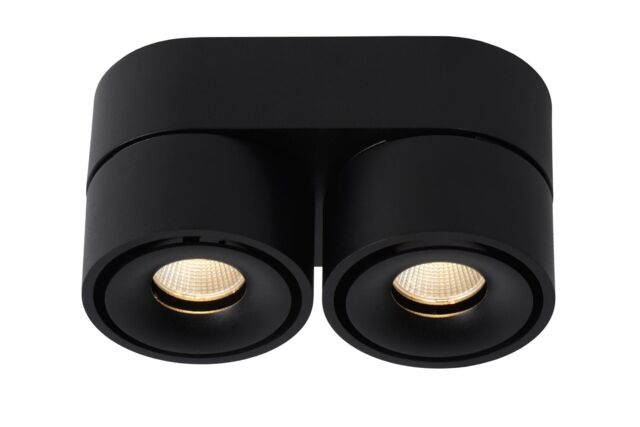 Lucide 'YUMIKO' Dimmable Rotatable Surface Mounted LED Ceiling Spotlight in Black - image 1