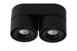 Lucide 'YUMIKO' Dimmable Rotatable Surface Mounted LED Ceiling Spotlight in Black - thumbnail 2
