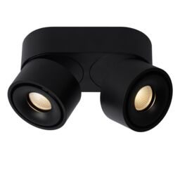 Lucide 'YUMIKO' Dimmable Rotatable Surface Mounted LED Ceiling Spotlight in Black - thumbnail 4