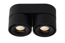 Lucide 'YUMIKO' Dimmable Rotatable Surface Mounted LED Ceiling Spotlight in Black - thumbnail 1