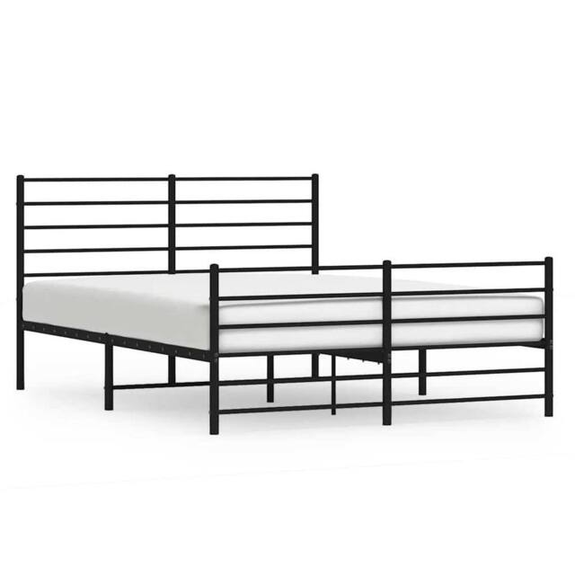 Berkfield Home Metal Bed Frame with Headboard & Footboard Black 140x190 cm - image 1
