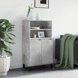 Berkfield Home Highboard Concrete Grey 60x36x110 cm Engineered Wood - Size: 60 x 36 x 110 cm - thumbnail 1