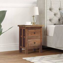 Berkfield Home Nightstand Solid Reclaimed Wood 40x30x51 cm in Brown - Size: 40 x 30 x 51 cm - thumbnail 2