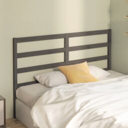 Berkfield Home Bed Headboard Grey 146x4x100 cm Solid Wood Pine - Size: 146 x 4 x 100 cm - thumbnail 3