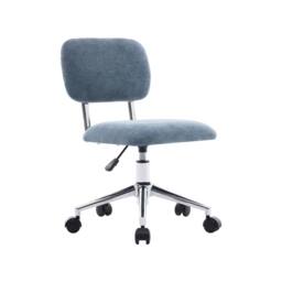 sweeek Children's office chair height-adjustable with castors & chenille in Blue - thumbnail 2
