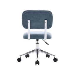 sweeek Children's office chair height-adjustable with castors & chenille in Blue - thumbnail 4