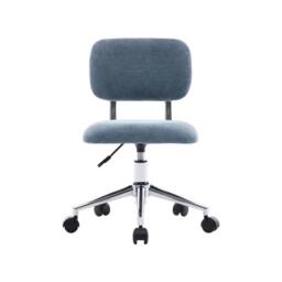 sweeek Children's office chair height-adjustable with castors & chenille in Blue - thumbnail 3