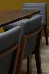 Orsina Stylish Chair, Charcoal Upholstered Outdoor Chair For Garden, Comfortable Dining Chair For Breakfast in Grey - thumbnail 2