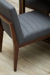 Orsina Stylish Chair, Charcoal Upholstered Outdoor Chair For Garden, Comfortable Dining Chair For Breakfast in Grey - thumbnail 3