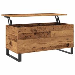 Berkfield Home Coffee Table Old Wood 90x44.5x45 cm Engineered Wood in Brown - thumbnail 5