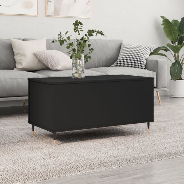 Berkfield Home Coffee Table Black 90x44.5x45 cm Engineered Wood - image 1