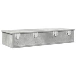 Berkfield Home Wall Shelf with Drawers Concrete Grey 100x37.5x19 cm Engineered Wood - thumbnail 6