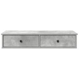 Berkfield Home Wall Shelf with Drawers Concrete Grey 100x37.5x19 cm Engineered Wood - thumbnail 4