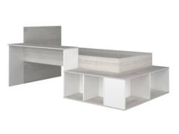 Vente-unique Combination Bed 90 X 200 Cm With Storage & Desk - Natural & White in Light Oak - Size: Single - thumbnail 4