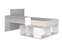 Vente-unique Combination Bed 90 X 200 Cm With Storage & Desk - Natural & White in Light Oak - Size: Single - thumbnail 5