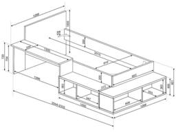 Vente-unique Combination Bed 90 X 200 Cm With Storage & Desk - Natural & White in Light Oak - Size: Single - thumbnail 6