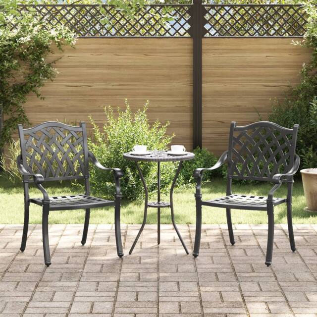 Berkfield Home Garden Chairs 2 pcs Black Cast Aluminium - image 1