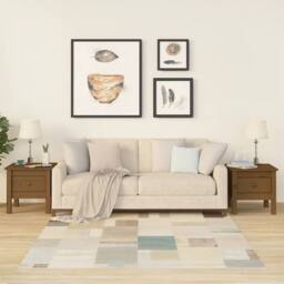 Berkfield Home Side Tables 2 pcs Honey Brown 40x40x39 cm Solid Wood Pine - Size: 40 x 40 x 39 cm