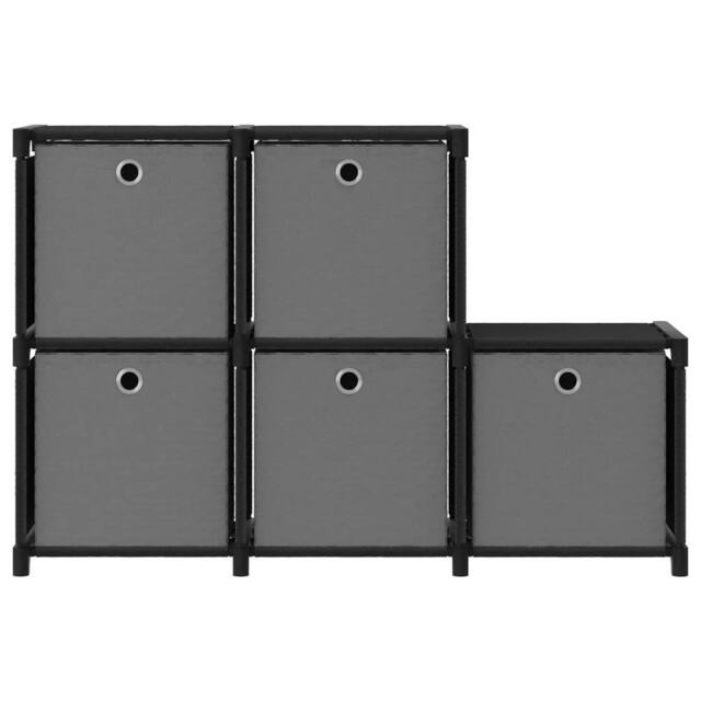 Berkfield Home 5-Cube Display Shelf with Boxes Black 103x30x72.5 cm Fabric - image 1