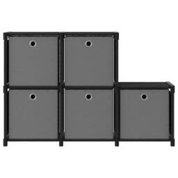 Berkfield Home 5-Cube Display Shelf with Boxes Black 103x30x72.5 cm Fabric